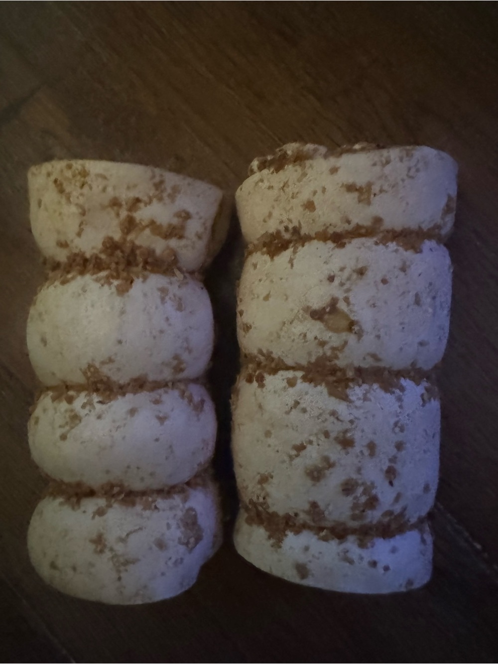 Lot of 2 Heavy duty NO HIDE Beef Cheek Rolls bully dusted L - XL Dog Chews